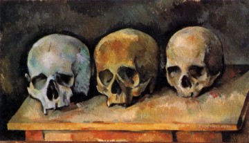 Paul Cezanne Painting - The Three Skulls Paul Cezanne